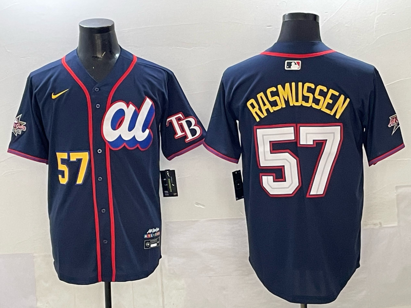 Men Texas Rangers #57 Rasmussen blue 2025 MLB All Star Jersey 002